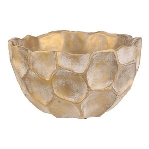 Vase de beton pentru flori Fagure - vas rotund, mărimea M, bej-auriu imagine