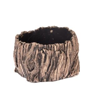 Ghiveci din beton Decor scoarță de copac, maro, 17 x 10 cm, maro, diam. 17 cm imagine