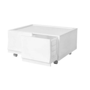 Cutie de depozitare modulară Wave twin Snow curoți 54, 6 x 43, 4 x 22 cm, alb, Larg - 2 sertare - rotițe imagine