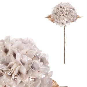 Hortensie artificială tăiată, albă cu auriu, 65 cm, alb imagine