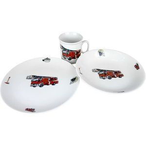 Thun Set de masă pentru copii din 3 piese Pompieri imagine