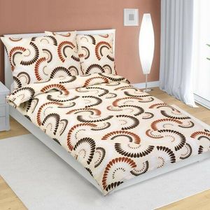 Bellatex Lenjerie de pat creponată Vějířky maro, bejz, 140 x 200 cm, 70 x 90 cm imagine