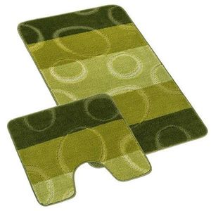 Set covorașe de baie Bellatex Bany cu decupajEllipse verde, 60 x 100 cm, 60 x 50 cm imagine