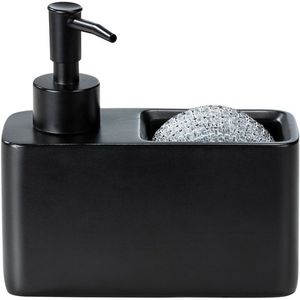 Dozator de detergent cu spațiu pentru burete Wenko Resa, negru, , negru imagine
