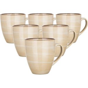 Set de 6 căni din ceramică Banquet PALAS , 400 ml, crem, , crem deschis imagine