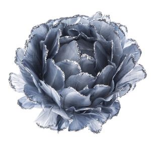 Decorațiune de Crăciun Floare albastră 10 cm, pene, cu clemă imagine