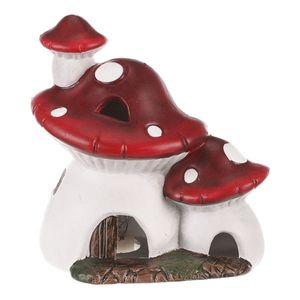 Decorație LED de toamnă Casă luminoasă în formă deciupercă, 14 x 10 x 15 cm, ceramică imagine
