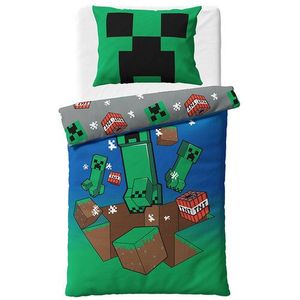 Lenjerie de pat pentru copii Minecraft CreeperExplode, 140 x 200 cm, 70 x 90 cm imagine