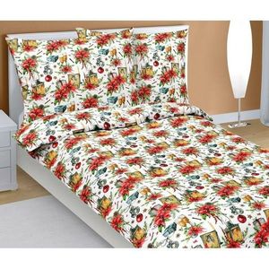 Bellatex Lenjerie de pat din bumbac de Crăciun Steaua, 140 x 200 cm, 70 x 90 cm imagine