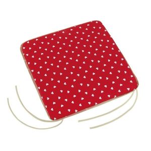 Pernă de scaun Bellatex Adéla Inimioare roșu, 40 x 40 cm imagine