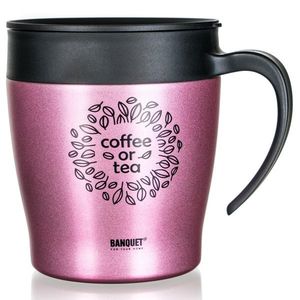 Banquet Cană termică de călătorie TAZZA 330 ml, roz, roz imagine