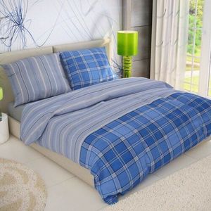 Lenjerie de pat din bumbac Kvalitex Delux Campus albastru, 220 x 200 cm, 2x 70 x 90 cm, 220 x 200 cm, 2 buc. 70 x 90 cm imagine