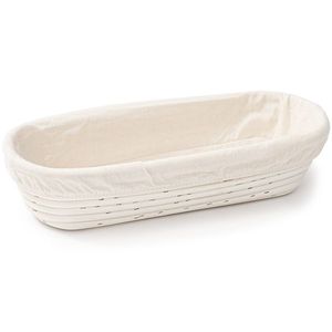 HOME ELEMENTS Coș oval cu inserție din țesătură, 35 x 14 cm x 7, 5 cm imagine