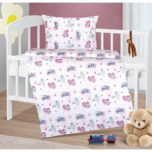 Bellatex Lenjerie de pat din bumbac pentru copiiBeáta Unicorn roz, 100 x 135, 45 x 60 cm imagine