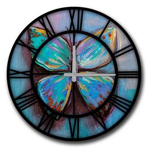 Ceas de perete Blue Butterfly 5050MS-024 , 50 cm imagine