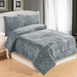 Lenjerie de pat micro-pluș Symbol gri deschis , 140 x 200 cm, 70 x 90 cm, gri deschis imagine