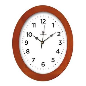 Ceas de perete Lowell 21037C cu design 33 x 26 cm, maro deschis imagine