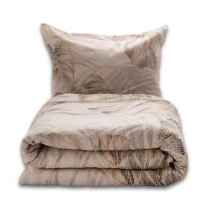 Lenjerie de pat din bumbac și in Monstera, 220 x 200 cm, 2x 70 x 80 cm imagine