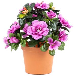 Floare artificială Azalee în ghiveciviolet, 21 x 10 x 10 cm, mov imagine