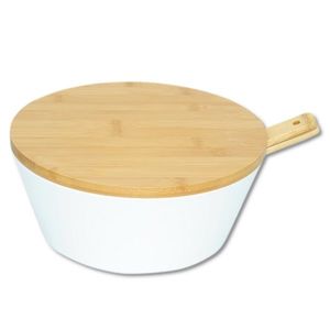 Kesper 32620 Salatieră cu tacâmuri și capac, albă, diametru 26 cm imagine
