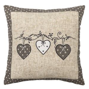 Faţă de pernă Inimioare bulină, gri, 40 x 40 cm imagine