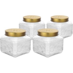 Altom Set de borcane din sticlă cu capac auriu Daisy 1, 3 l, 4 buc., 1, 3 l imagine