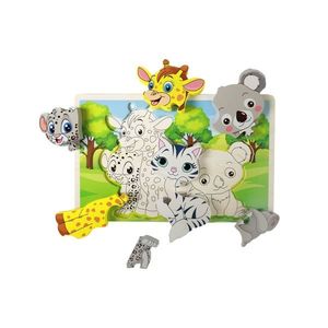 Puzzle din lemn Rappa animale, 8 piese imagine