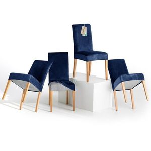 Restilo Husă pentru scaun Sento indigo, 48 x 48 x 58 + 10 cm, set de 4 bucăți, albastru închis imagine