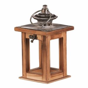 Lanterna din lemn Alpera maro, 11 x 11 x 20 cm imagine