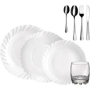 Set de masă Bormioli Rocco, 48 piese, cu tacâmuri Prima & Hanna imagine