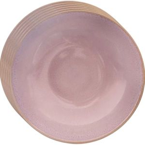 Orion Set de farfurii adânci din ceramică Glaze roz 20, 5 cm, 6 buc., roz imagine