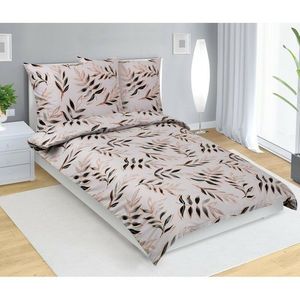 Lenjerie de pat din bumbac Bellatex Frunză gri, 140 x 220 cm, 70 x 90 cm, 140 x 220 cm, 70 x 90 cm imagine