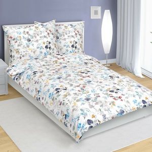 Lenjerie de pat din bumbac Bellatex Flori albastru, 140 x 200 cm, 70 x 90 cm, 140 x 200 cm, 70 x 90 cm imagine