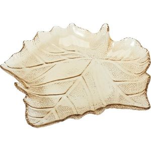 Tavă de sticlă Frunză 26, 3 × 25, 5 × 4 cm, bej, bej imagine