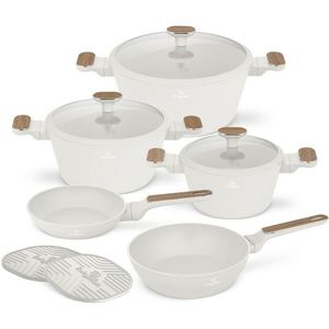 BerlingerHaus Set de vase cu suprafață din titanSahara Nordic, 10 piese, crem deschis imagine