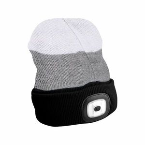 Căciulă cu lanternă Sixtol 45 lm, USB, uni, negru-alb imagine