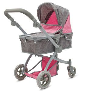 Baby Mix Cărucior pentru păpuși 2 în 1 Sophie roz- gri, 63, 5 x 37 x 63, 5 cm imagine