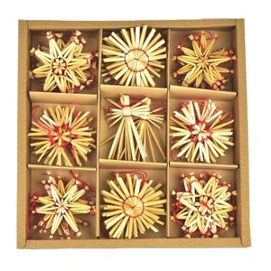 Set ornamente din paie, cu îngerași, 36 buc. imagine