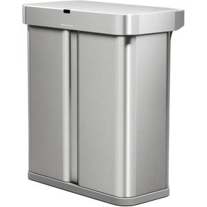 Coș de gunoi fără atingere Simplehuman, cu comandăvocală, pentru sortarea deșeurilor, 58 l, inox imagine