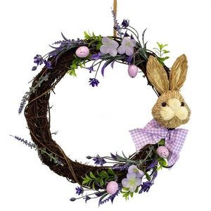 Coroană din răchită cu iepuraș, 20 cm imagine