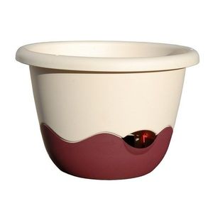 Plastia Ghiveci flori cu auto-udare Mareta bej + vișiniu, diam. 25 cm, bej, diam. 25 cm imagine