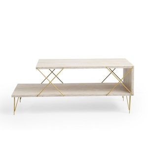 Masă de cafea Loire Gold Travertin, bej imagine