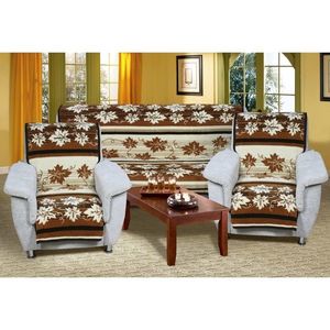 Cuverturi de canapea şi fotolii Karmela Plus, Frunze maro, 150 x 200 cm, 2 buc. 65 x 150 cm imagine