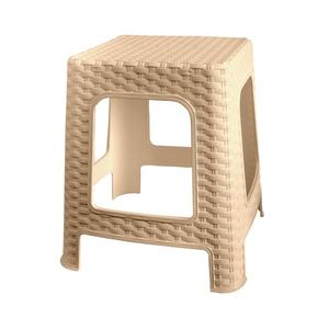 Taburet stivuibil de grădină Ratan, 36x 33 x 33 cm, champagne imagine