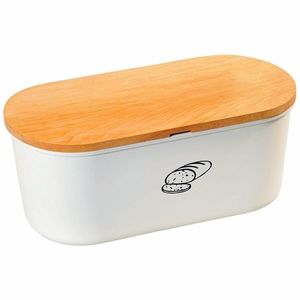 Kesper 85090 Cutie pentru pâine cu tăbliță, albă, 34 x 14 x 18 cm imagine