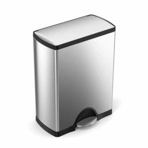 Simplehuman Coș de gunoi dreptunghiular cu pedalăpentru sortarea deșeurilor, 46 l, oțel imagine