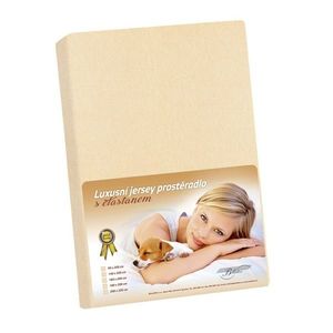 Cearceaf jersey cu elastan, bej, bej, 140 x 200 cm imagine