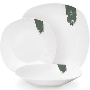BerlingerHaus Set de 18 farfurii Matte Green, alb-verde, verde imagine