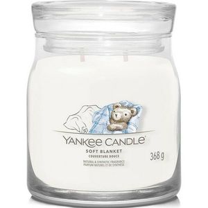 Lumânare parfumată medie Yankee Candle Signature Soft Blanket, 368 g, alb imagine