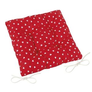 Pernă matlasată Bellatex Adéla Inimioare roșie, 40 x 40 cm imagine